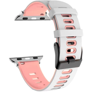 4wrist Silikonový řemínek pro Apple Watch - White/Pink 38/40/41 mm