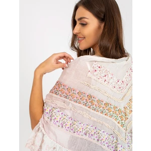 Lady's pink scarf with floral print
