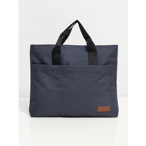 Dark blue fabric laptop bag