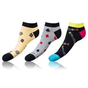 Bellinda <br />
CRAZY IN-SHOE SOCKS 3x - Modern colored low crazy socks unisex - yellow - black - gray