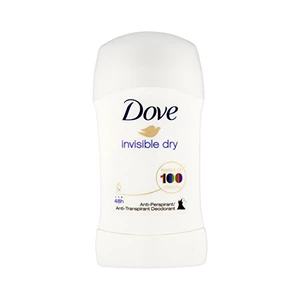Dove Invisible Dry tuhý antiperspirant proti bílým skvrnám 48h 40 ml