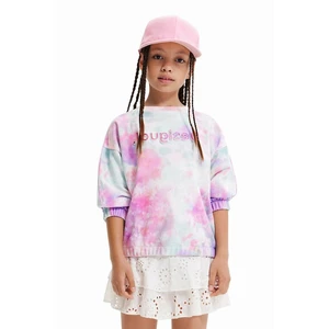 Blue-pink girly batik sweatshirt Desigual Mandala - Girls