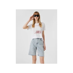 Koton Women's Crimson White T-Shirt