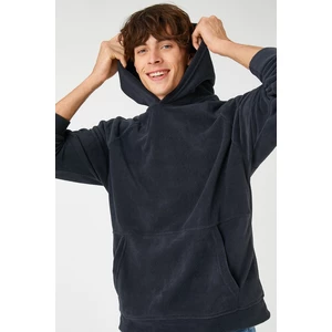 Koton Fleece Sweatshirt Hooded Pocket Detailed