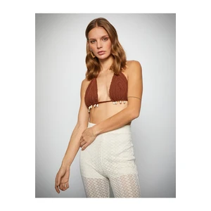 Koton Triangle Bikini Top Knitwear Shell Detail.