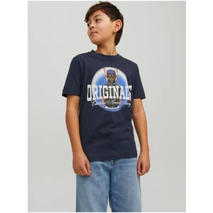 Dark blue boys T-shirt Jack & Jones Denim Dog - Boys