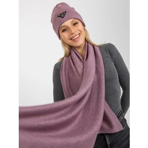 Powder pink winter set with scarf and cap