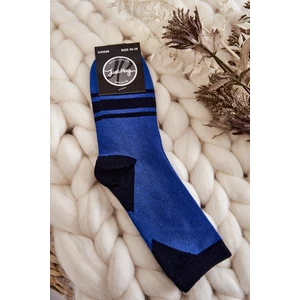 Dámské dvoubarevné ponožky s pruhy Modrá černá