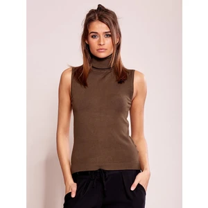Khaki sweater with turtleneck