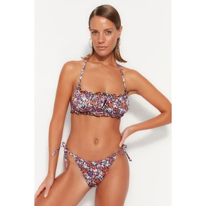 Trendyol Floral Pattern Tunnel Bikini Bottoms with Regular Legs