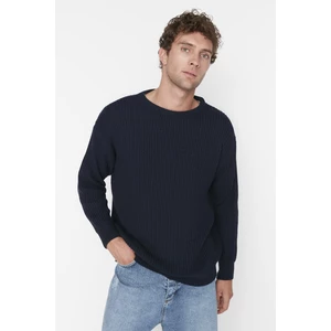 Trendyol Sweater - Dark blue - Oversize