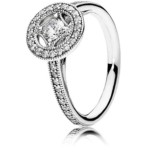 Pandora Luxusní třpytivý prsten ze stříbra 191006CZ 50 mm