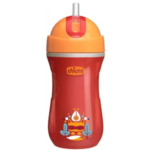 CHICCO Hrneček Sport termo s brčkem 266 ml, červený 14m +