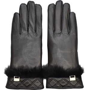 Semiline Woman's Women Leather Antibacterial Gloves P8208