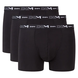 DIM COTTON STRETCH BOXER 3x - Pánske boxerky 3 ks - čierna