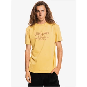 Žluté pánské tričko Quiksilver Feeding Line - Pánské