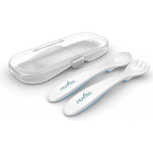 Nuvita Spoon and fork set príbor v krabičke Pastel blue 2 ks