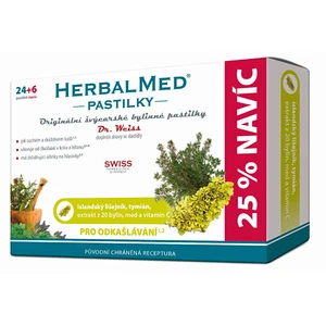 HerbalMed Dr.Weiss Islandský lišejník + tymián 24+6 pastilek