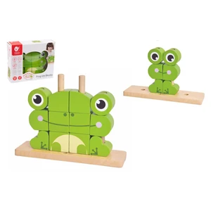 TEDDIES Skladačka žaba drevo 23 x 19 x 6,5 cm 17 ks