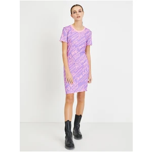 Light Purple Patterned Sheath Dress Versace Jeans Couture - Women