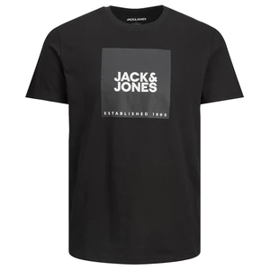 Jack&Jones Pánske tričko JJLOCK Regular Fit 12213248 Black BIG S
