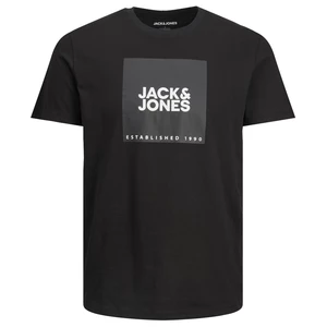 Jack&Jones Pánske tričko JJLOCK Regular Fit 12213248 Black BIG S