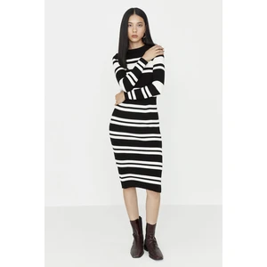 Trendyol Black Color Block Knitwear Dress