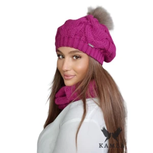 Dámský set Kamea Kamea_Set_Hat&Chimney_K.22.202.30_Fuchsia