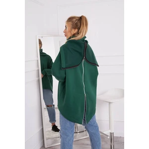 Insulated sweatshirt with zipper at the back dark green