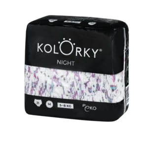 KOLORKY NIGHT - M (5-8 kg) - 21 ks - nočné jednorázové ekoplienky