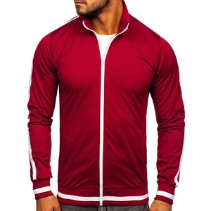Bluză retro style cu fermoar bărbați bordo Bolf 2126