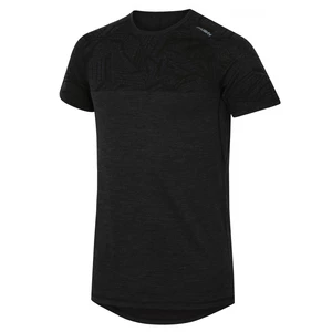 Husky Pánské triko s krátkým rukávem S, černá Merino termoprádlo