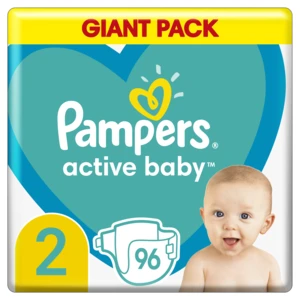 PAMPERS Active Baby 2 (4-8 kg) 96 ks - jednorázové pleny