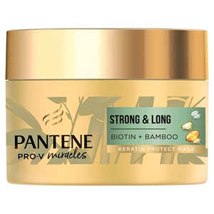 Pantene Strong & Long Biotin & Bamboo obnovujúca maska proti vypadávániu vlasov 160 ml