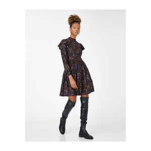 Koton Floral Winter Dress Long Sleeve High Collar