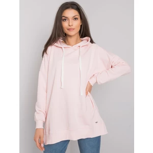 Light pink plain hooded sweatshirt
