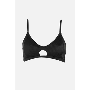 Trendyol Black Textured Bikini Top