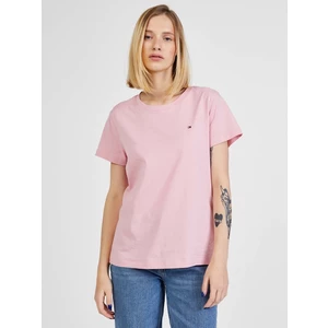 Light Pink Women's T-Shirt Tommy Hilfiger New Crew Neck - Women