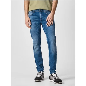 Modré pánské straight fit džíny Pepe Jeans Finsbury - Pánské