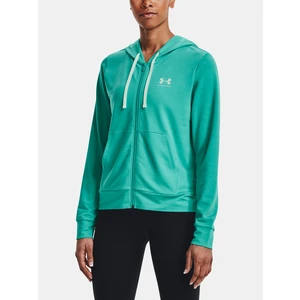 Under Armour Sweatshirt Rival Terry FZ Hoodie-GRN - Women