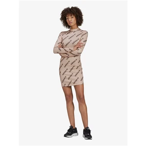 Beige Patterned Dress adidas Originals - Women