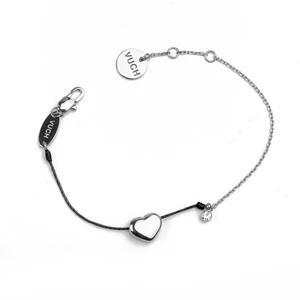 VUCH Shiny Heart Black Bracelet