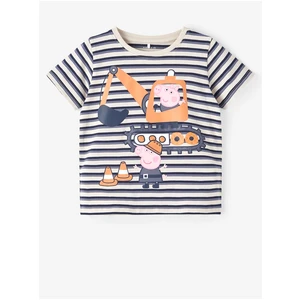 Creamy-grey boys' striped T-shirt name it Maikel - Boys