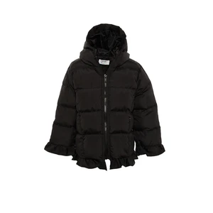 Trendyol Black Frilly Girls' Inflatable Coat
