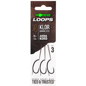 Korda hotové montáže loop rigs klor barbless - háčik 4 nosnosť 30 lb