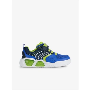 Green and Blue Boys Sneakers with Glowing Sole Geox - Boys