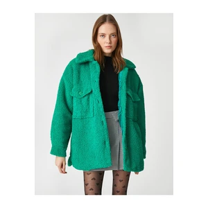 Koton Rachel Araz X - Oversized Plush Jacket with Pockets