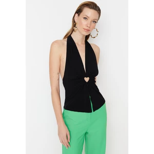 Trendyol Black Knitted Blouse with Window/Cut Out Detail with Accessories