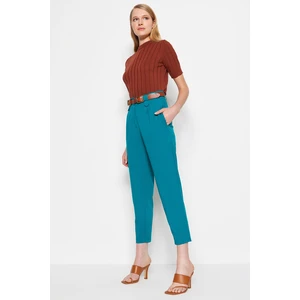 Trendyol Oil Carrot High Waist Polyviscon Woven Trousers