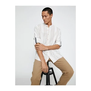 Koton Big Collar Shirt with Long Sleeves and Buttons